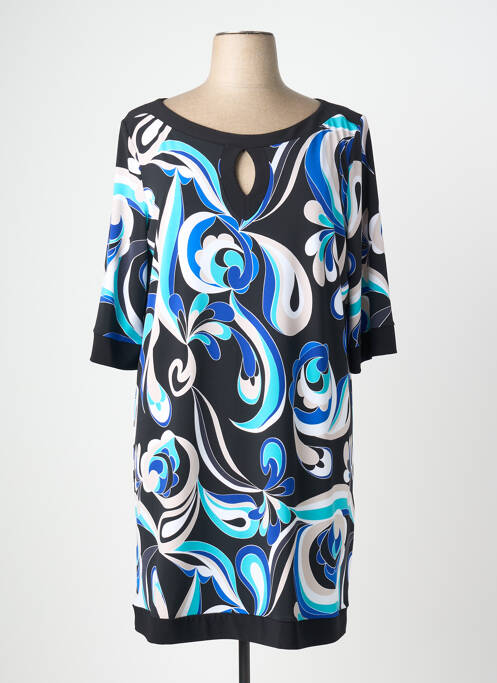 Rochie midi imprimeu fantezie mâneci lungi albastru JOSEPH RIBKOFF femme