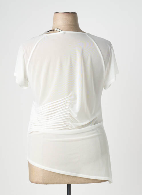 Top elasticitate mâneci scurte alb INDIES femme