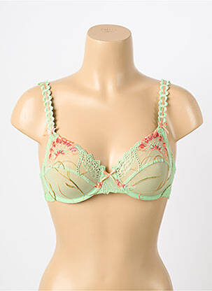 Sutien broderie sutien cupe întregi cu decolteu înalt verde SIMONE PERELE femeie