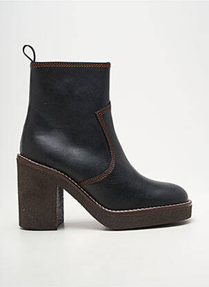 Botine/ghete țesătură satinată toc de 7 la 9 cm negru ROSEMETAL femeie