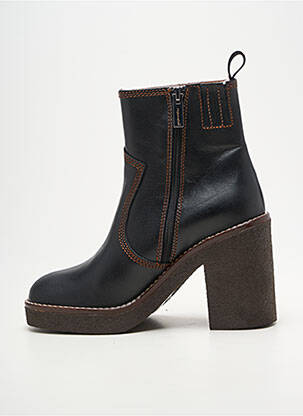 Botine/ghete țesătură satinată toc de 7 la 9 cm negru ROSEMETAL femeie