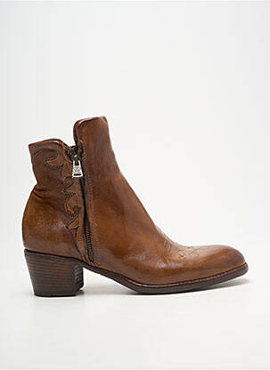 Botine/ghete țesătură satinată toc de 4 la 6 cm maro KING TARTUFOLI femme