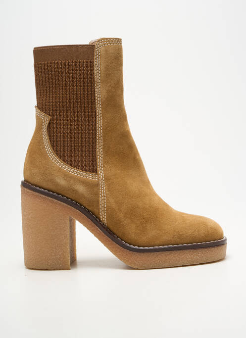 Botine/ghete toc pătrat toc de 7 la 9 cm maro ROSEMETAL femme