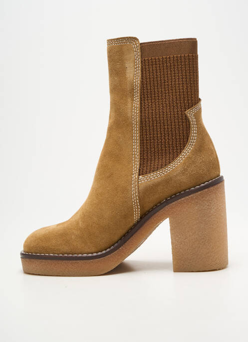 Botine/ghete toc pătrat toc de 7 la 9 cm maro ROSEMETAL femme