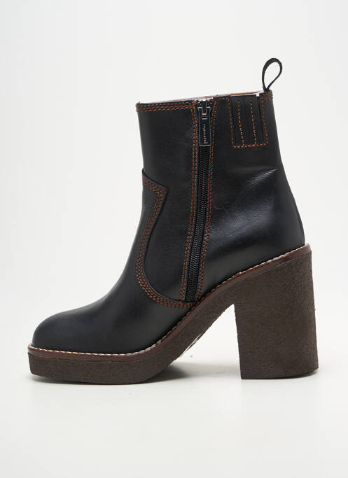 Botine/ghete țesătură satinată toc de 7 la 9 cm negru ROSEMETAL femme