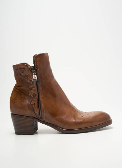 Botine/ghete țesătură satinată toc de 4 la 6 cm maro KING TARTUFOLI femme