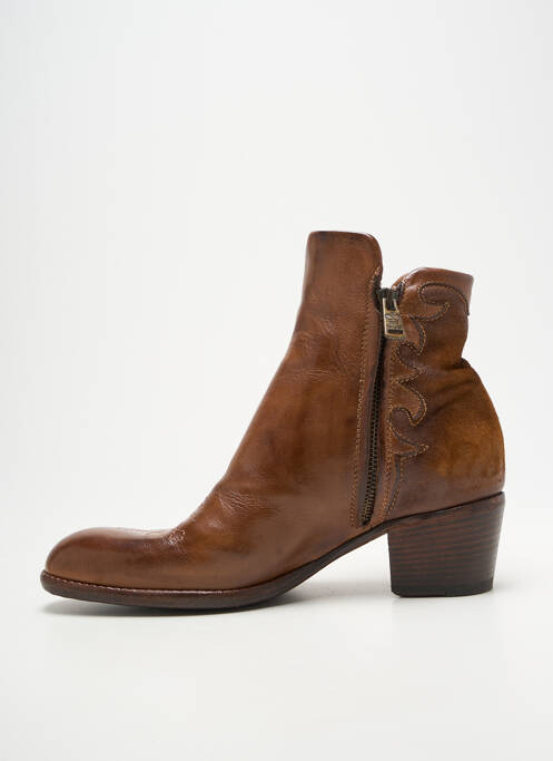 Botine/ghete țesătură satinată toc de 4 la 6 cm maro KING TARTUFOLI femme