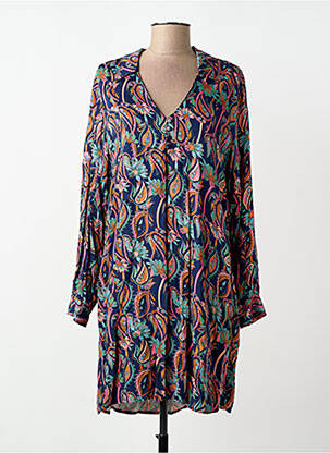 Rochie scurtă croială fluidă mâneci lungi albastru LOLA ESPELETA femeie
