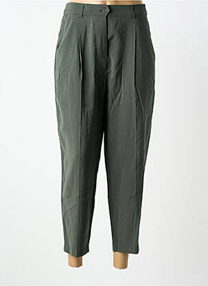 Pantalon 7/8 închidere cu fermoar sub clapetă cu nasturi verde LPB femeie