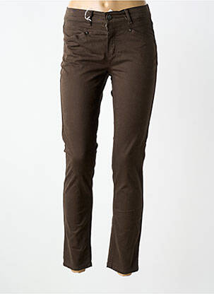 Pantalon slim buzunare maro ANNA MONTANA femeie