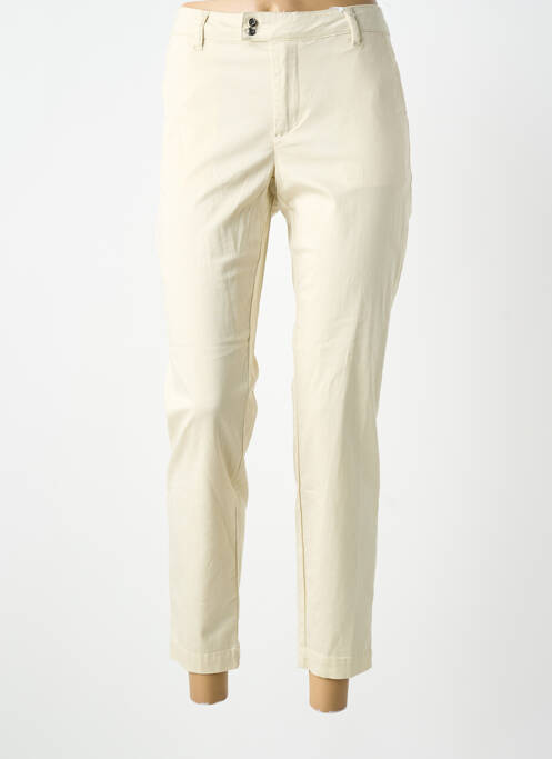 Pantalon 7/8 închidere cu fermoar sub clapetă cu nasturi bej LPB femme