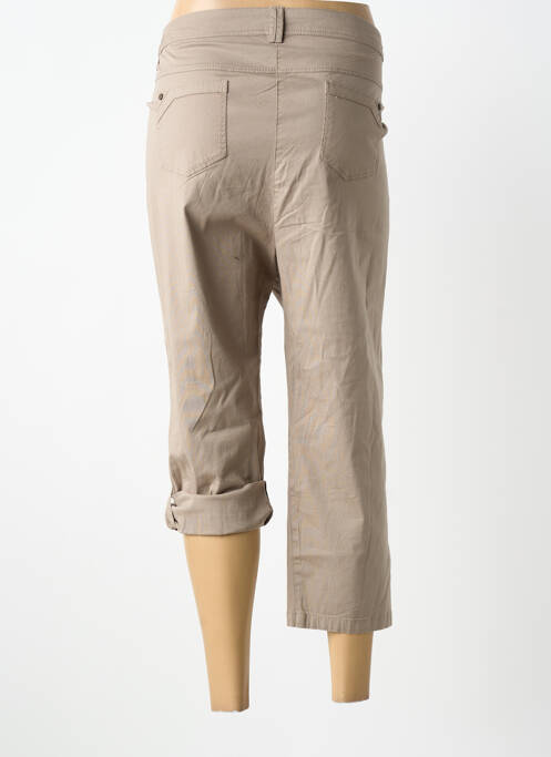 Pantalon 7/8 închidere cu fermoar sub clapetă cu nasturi bej AGATHE & LOUISE femme