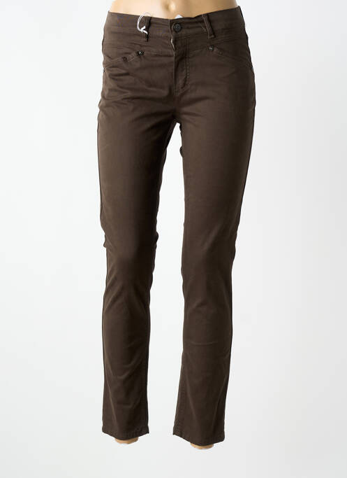 Pantalon slim buzunare maro ANNA MONTANA femme