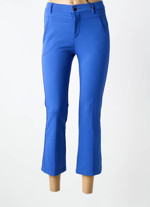Pantalon 7/8 închidere cu fermoar sub clapetă cu nasturi albastru STREET ONE femme