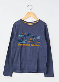 Tricou mâneci lungi mâneci lungi albastru OKAÏDI garcon