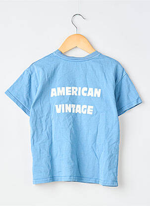 Tricou serigrafie flockată mâneci scurte albastru AMERICAN VINTAGE băiat