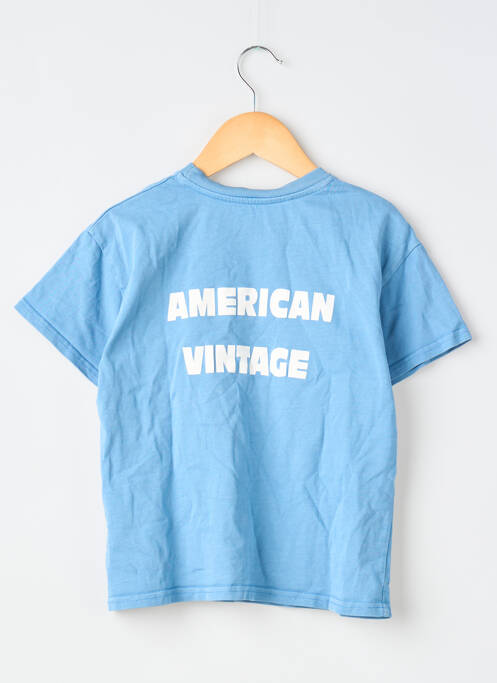 Tricou serigrafie flockată mâneci scurte albastru AMERICAN VINTAGE garcon