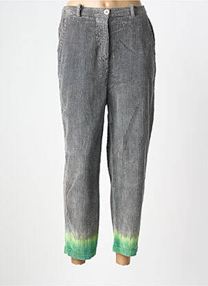 Pantalon 7/8 închidere cu fermoar sub clapetă cu nasturi gri DROLATIC femeie
