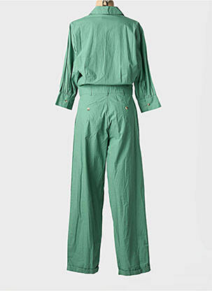 Salopetă-pantalon închidere cu nasturi pe față mâneci lungi verde LEON & HARPER femeie