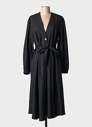 Rochie lungă mâneci lungi mâneci lungi negru CHICOSOLEIL femme