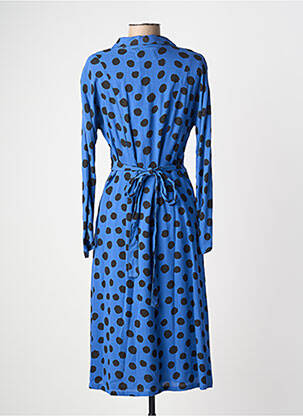 Rochie midi imprimeu fantezie mâneci lungi albastru LEON & HARPER femeie
