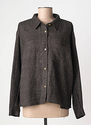 Cămașă croială dreaptă mâneci lungi gri CHICOSOLEIL femme