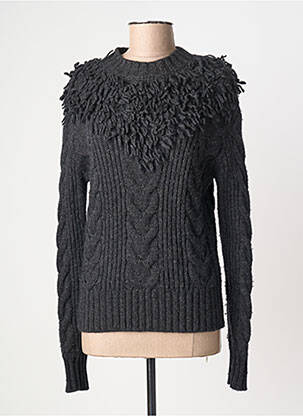 Pulover guler rotund mâneci lungi gri LEON & HARPER femme