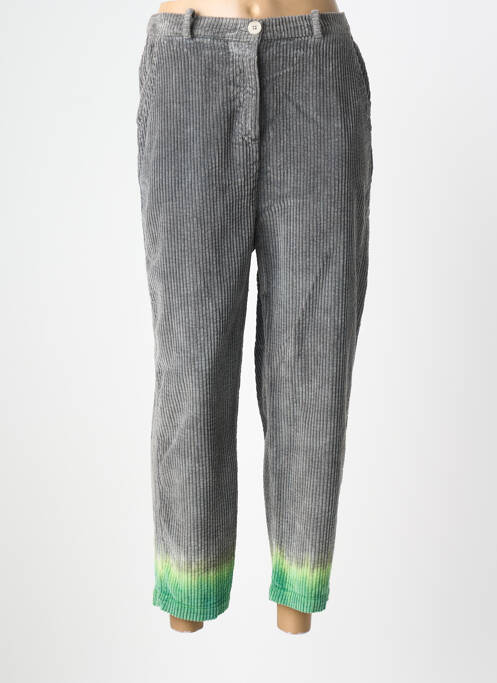 Pantalon 7/8 închidere cu fermoar sub clapetă cu nasturi gri DROLATIC femme