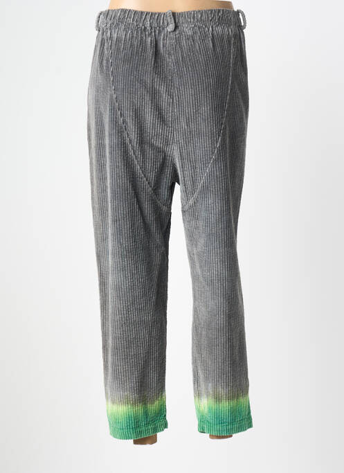 Pantalon 7/8 închidere cu fermoar sub clapetă cu nasturi gri DROLATIC femme