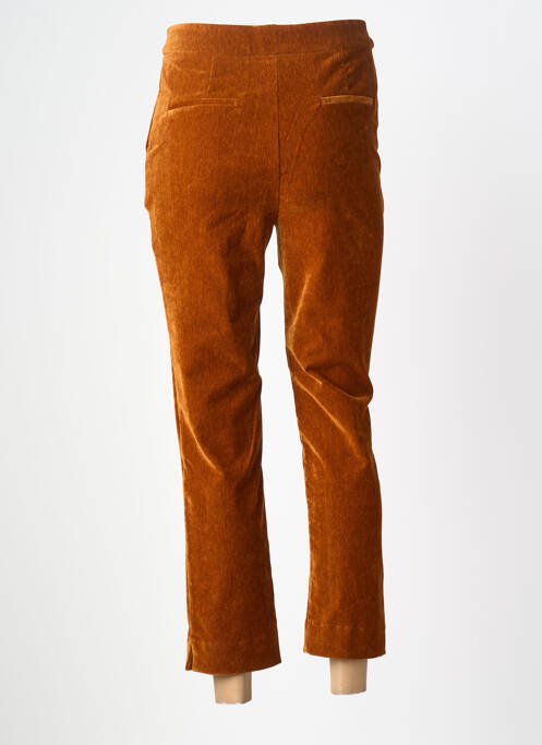 Pantalon 7/8 închidere cu fermoar sub clapetă cu nasturi maro SURKANA femme