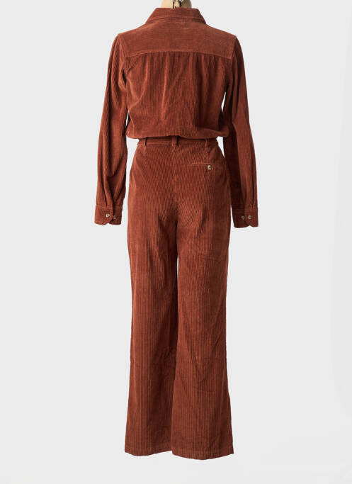 Salopetă-pantalon închidere cu nasturi pe față mâneci lungi maro LEON & HARPER femme