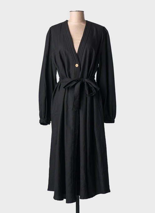 Rochie lungă mâneci lungi mâneci lungi negru CHICOSOLEIL femme