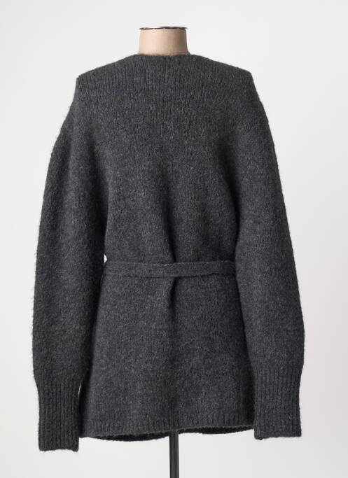 Vestă cu mâneci lungi guler în v gri LEON & HARPER homme