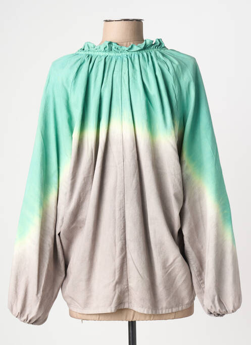 Cămașă imprimeu fantezie mâneci lungi verde DROLATIC femme