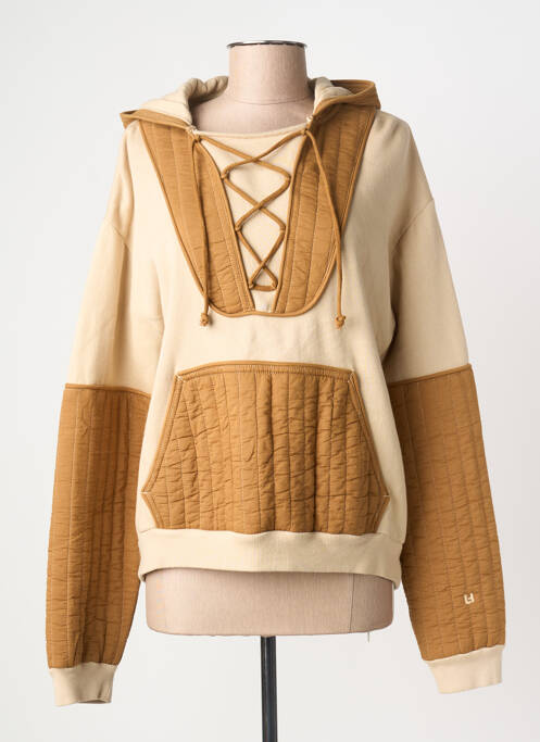 Hanorac cu glugă buzunare mâneci lungi maro LEON & HARPER femme