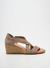 Espadrile vârf deschis toc de 4 la 6 cm bej PINAZ femme