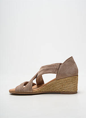 Espadrile vârf deschis toc de 4 la 6 cm bej PINAZ femeie