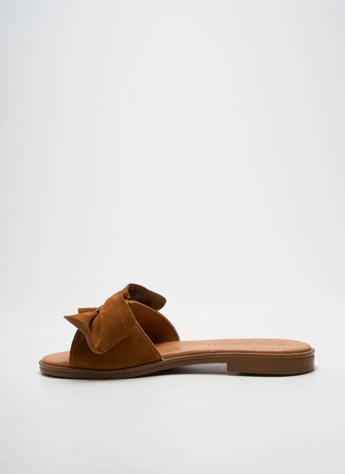 Mulete/saboți chiquet toc plat până la 3 cm maro CAP' BASSIN femme