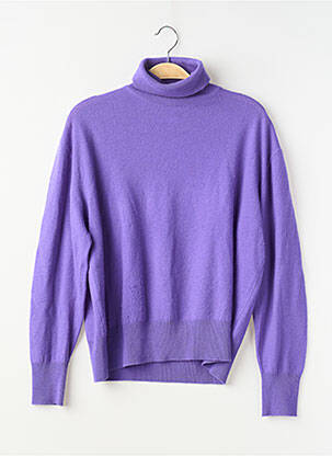 Pulover cu guler înalt croială cambrată mâneci lungi violet ZARA femeie