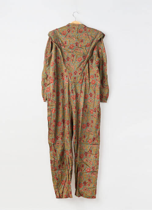 Salopetă-pantalon închidere cu nasturi pe față mâneci lungi verde CHERUBINA femme