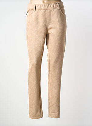 Pantalon slim talie elastică mărime normală bej GEVANA femme