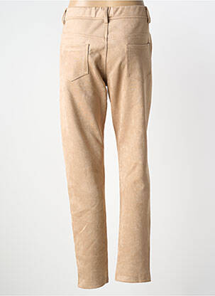 Pantalon slim talie elastică mărime normală bej GEVANA femeie