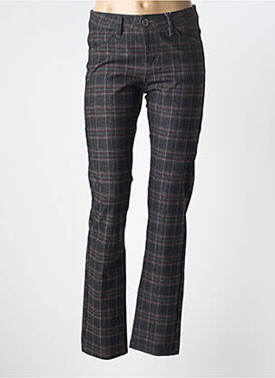 Pantalon drept închidere cu fermoar sub clapetă cu nasturi mărime normală gri GEVANA femme