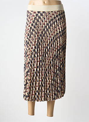 Fustă lungă imprimeu fantezie bej ELEONORA AMADEI femme