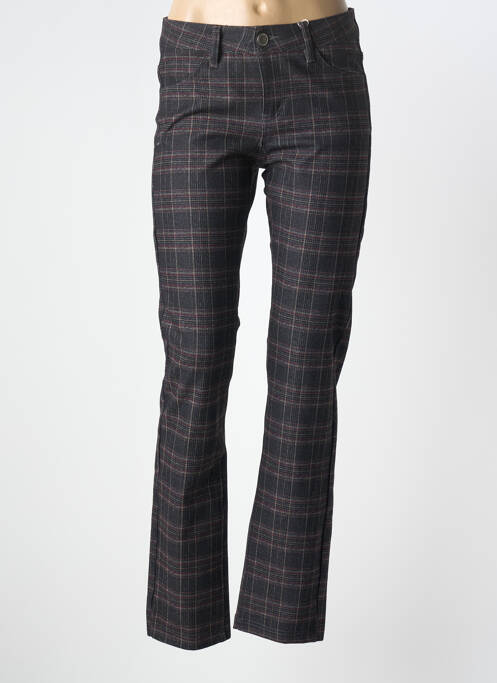 Pantalon drept închidere cu fermoar sub clapetă cu nasturi mărime normală gri GEVANA femme