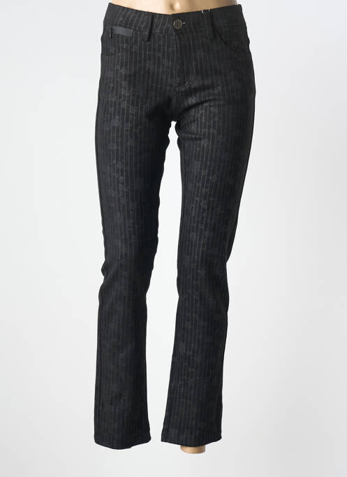 Pantalon slim elasticitate mărime normală negru GEVANA femme