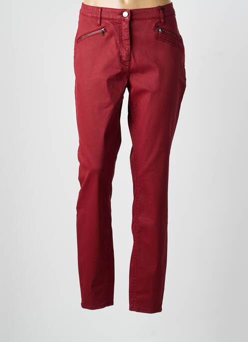 Pantalon slim țesătură acoperită mărime normală roșu TONI femme