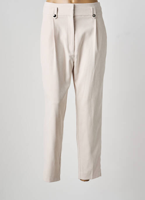 Pantalon drept elasticitate mărime normală bej LESLIE femme