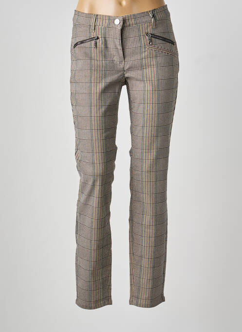 Pantalon slim țesătură poplin mărime normală maro TONI femme