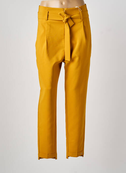 Pantalon drept elasticitate mărime normală galben LESLIE femme